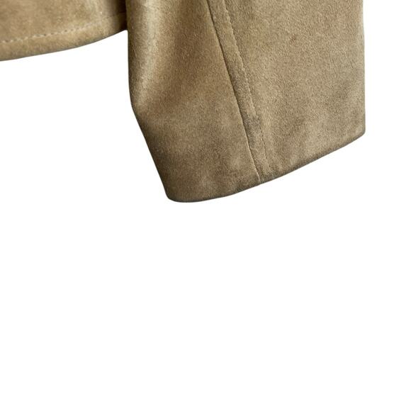 Y2K VTG Banana Republic Women Leather Suede Jacket 2 Camel Classic Retro Cowgirl - Picture 5 of 14